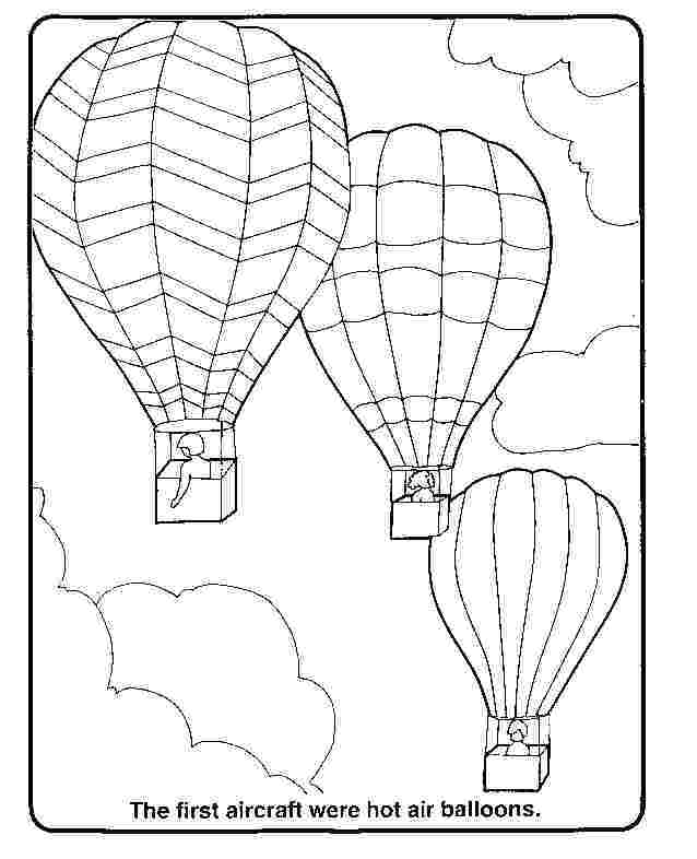 ぬりえページ: 熱気球 (交通機関) #134633 - 無料の印刷可能なぬりえページ