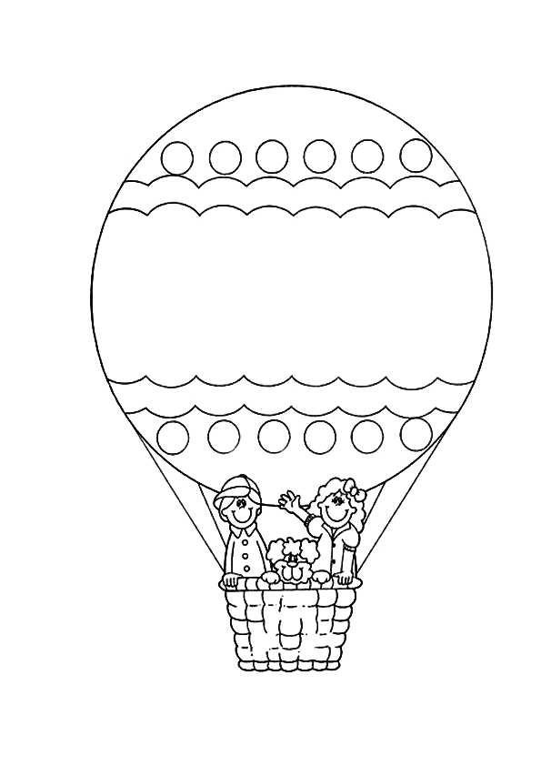 ぬりえページ: 熱気球 (交通機関) #134665 - 無料の印刷可能なぬりえページ