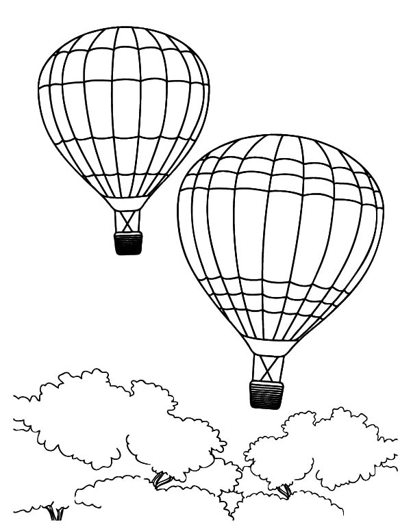 ぬりえページ: 熱気球 (交通機関) #134697 - 無料の印刷可能なぬりえページ