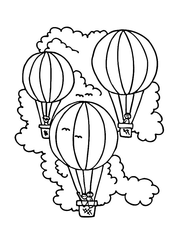 ぬりえページ: 熱気球 (交通機関) #134699 - 無料の印刷可能なぬりえページ
