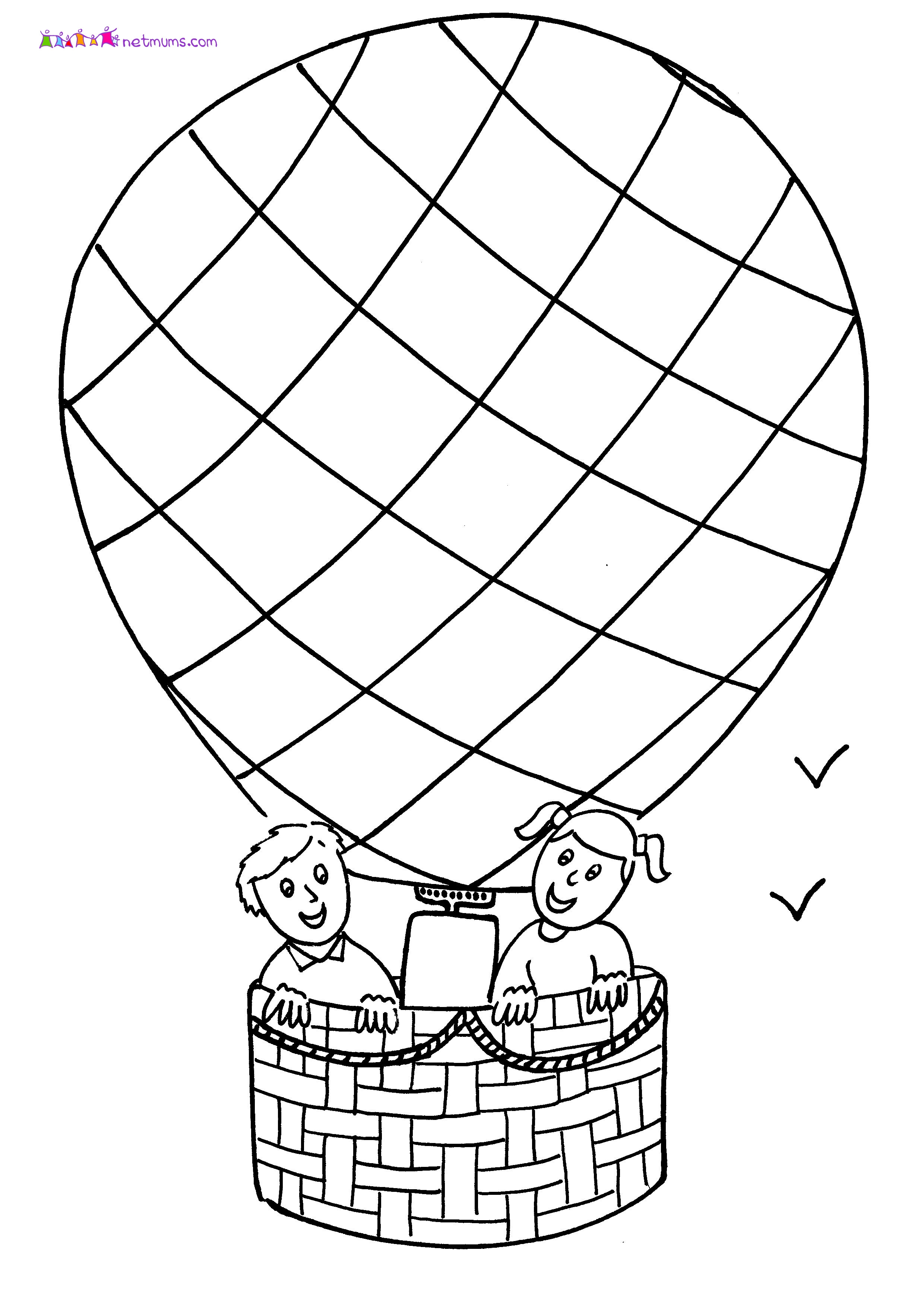 ぬりえページ: 熱気球 (交通機関) #134704 - 無料の印刷可能なぬりえページ