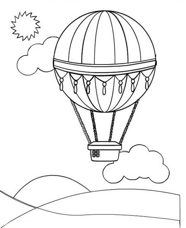 ぬりえページ: 熱気球 (交通機関) #134709 - 無料の印刷可能なぬりえページ