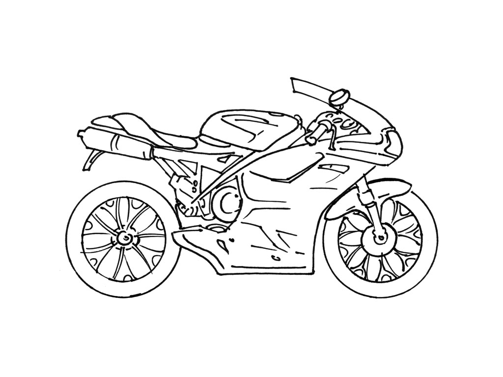 ぬりえページ: バイク (交通機関) #136273 - 無料の印刷可能なぬりえページ