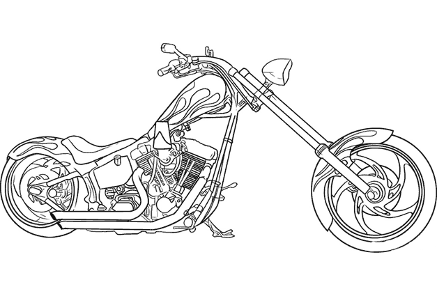 ぬりえページ: バイク (交通機関) #136277 - 無料の印刷可能なぬりえページ