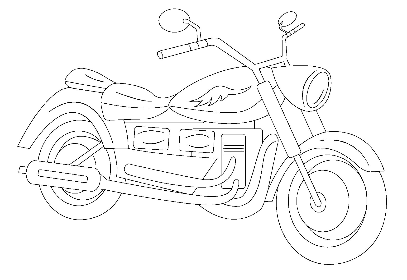 ぬりえページ: バイク (交通機関) #136333 - 無料の印刷可能なぬりえページ
