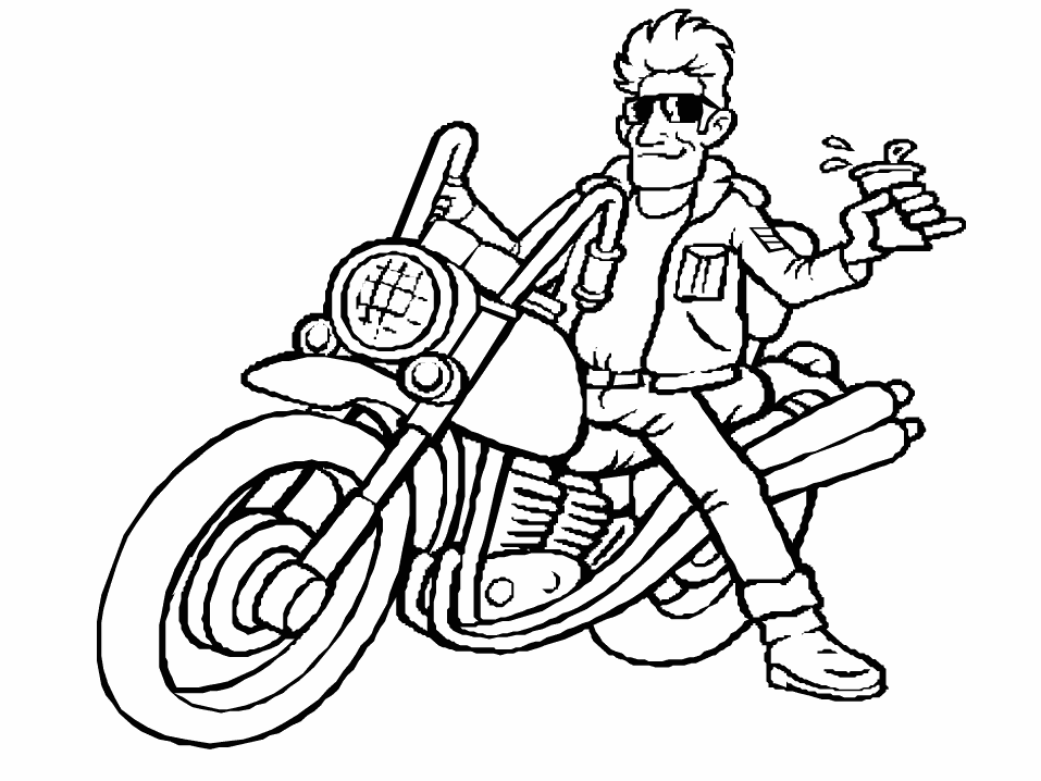 ぬりえページ: バイク (交通機関) #136335 - 無料の印刷可能なぬりえページ