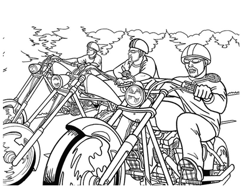 ぬりえページ: バイク (交通機関) #136338 - 無料の印刷可能なぬりえページ