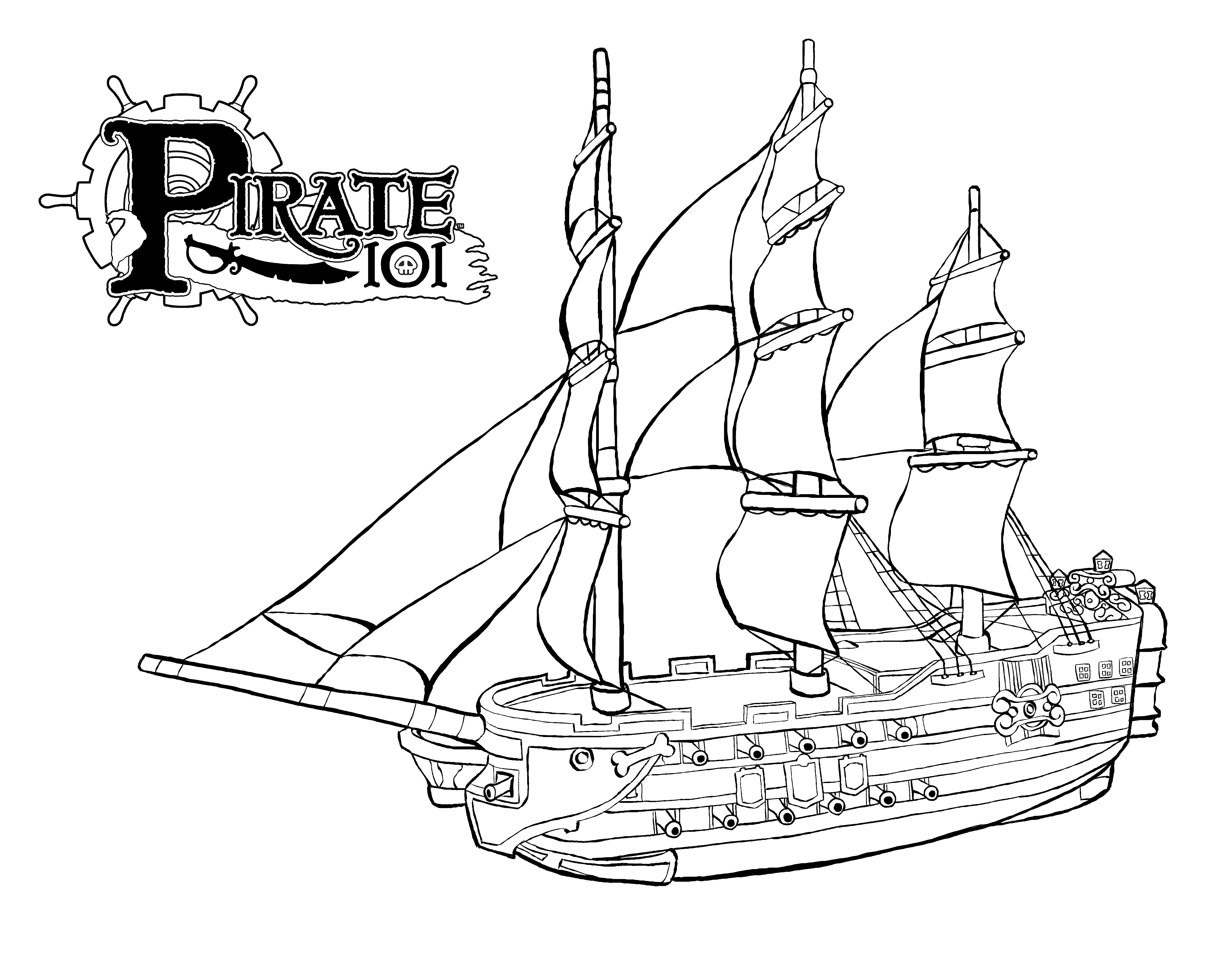 ぬりえページ: 海賊船 (交通機関) #138218 - 無料の印刷可能なぬりえページ