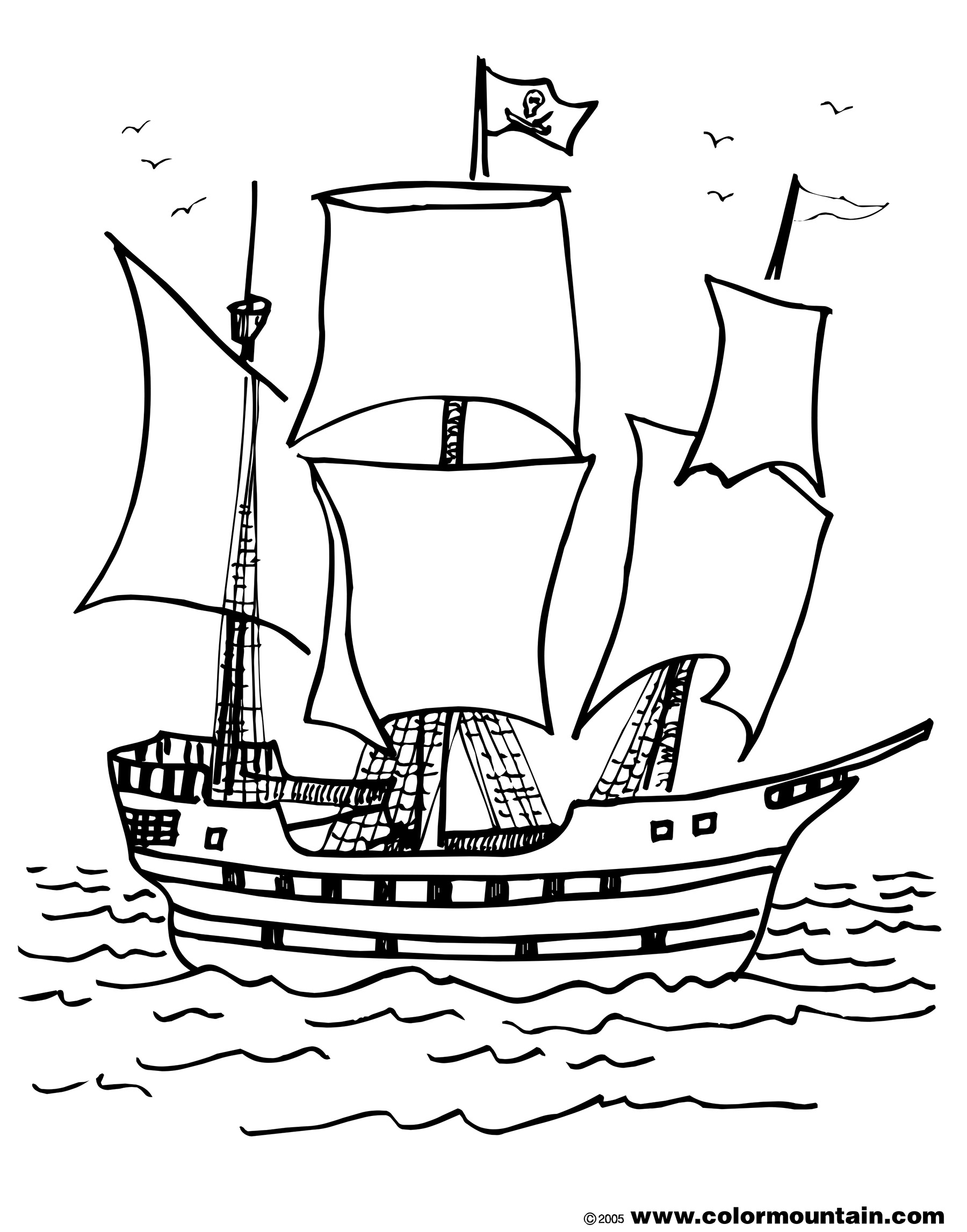ぬりえページ: 海賊船 (交通機関) #138230 - 無料の印刷可能なぬりえページ