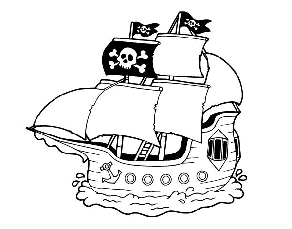 ぬりえページ: 海賊船 (交通機関) #138240 - 無料の印刷可能なぬりえページ