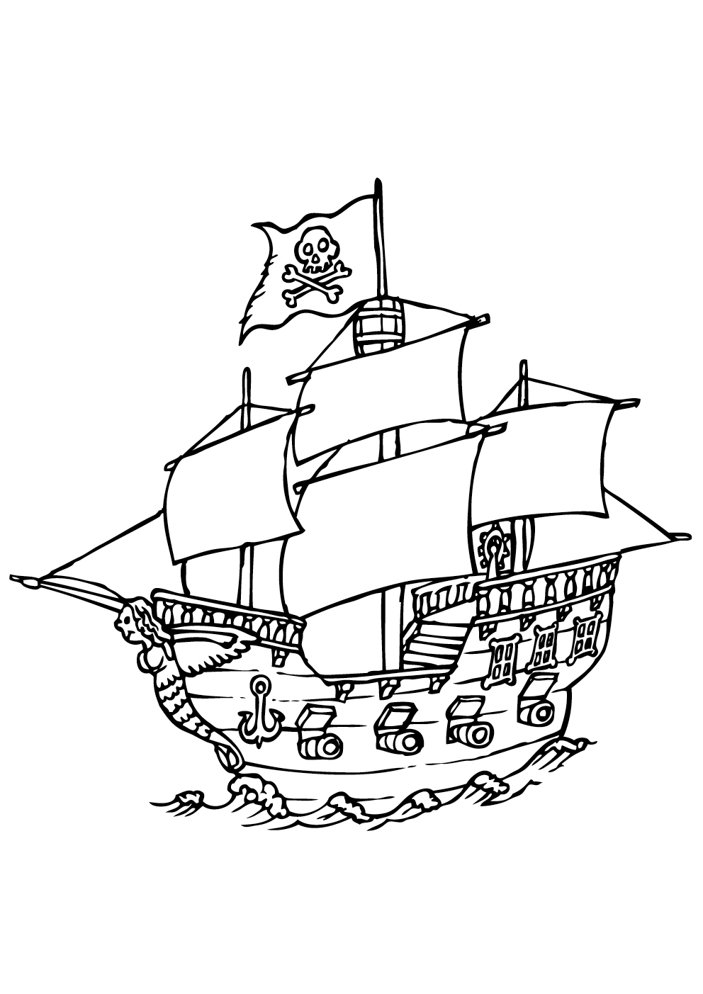 ぬりえページ: 海賊船 (交通機関) #138247 - 無料の印刷可能なぬりえページ