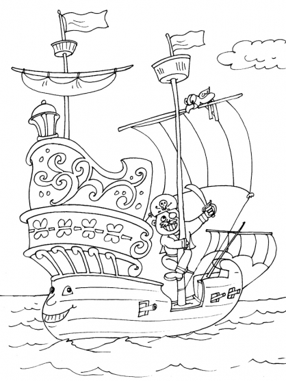ぬりえページ: 海賊船 (交通機関) #138248 - 無料の印刷可能なぬりえページ