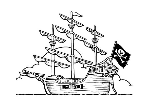 ぬりえページ: 海賊船 (交通機関) #138270 - 無料の印刷可能なぬりえページ