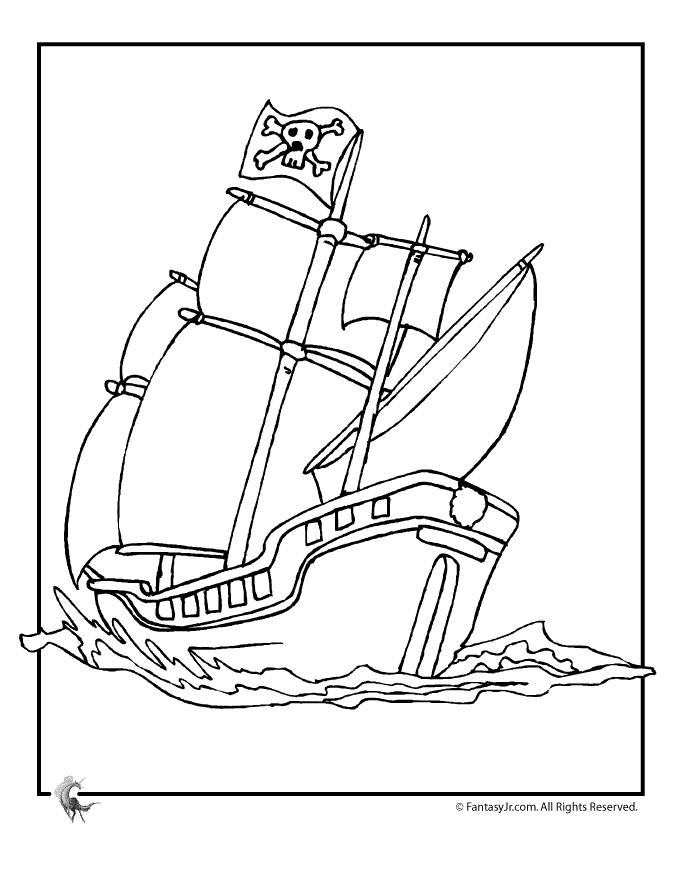 ぬりえページ: 海賊船 (交通機関) #138275 - 無料の印刷可能なぬりえページ