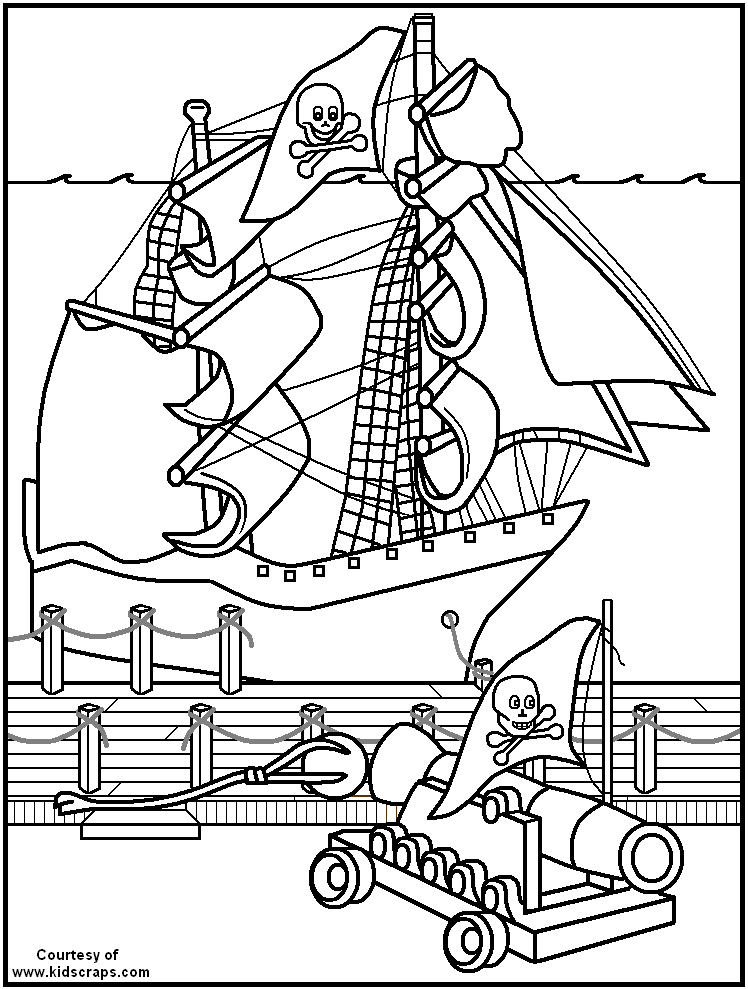 ぬりえページ: 海賊船 (交通機関) #138286 - 無料の印刷可能なぬりえページ