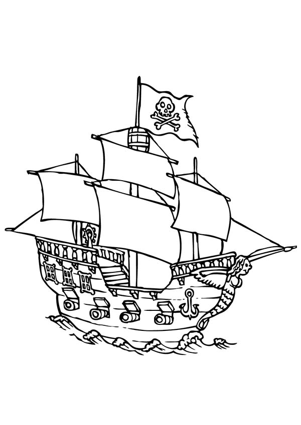 ぬりえページ: 海賊船 (交通機関) #138349 - 無料の印刷可能なぬりえページ