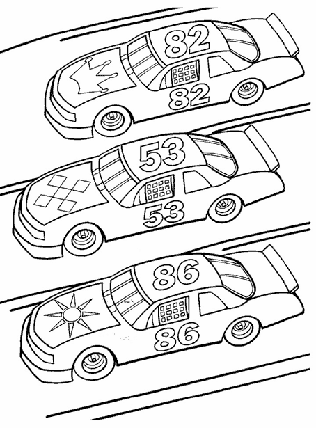 ぬりえページ: レースカー (交通機関) #138857 - 無料の印刷可能なぬりえページ