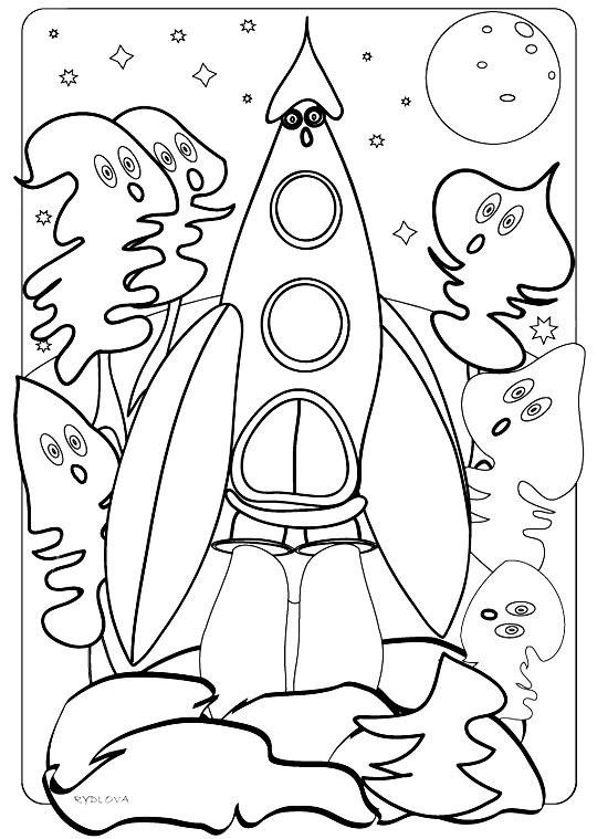 ぬりえページ: ロケット (交通機関) #140052 - 無料の印刷可能なぬりえページ