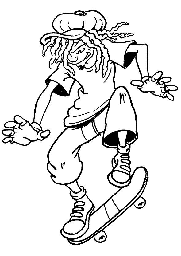 ぬりえページ: スケートボード / スケボー (交通機関) #139307 - 無料の印刷可能なぬりえページ