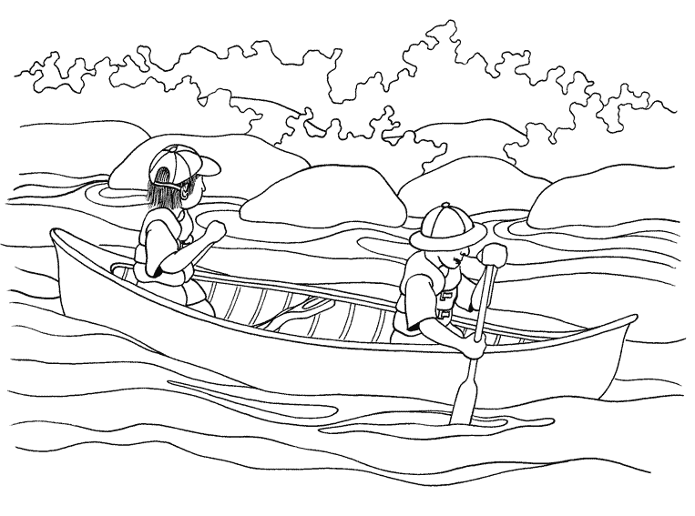 ぬりえページ: カヌー・手漕ぎボート (交通機関) #142191 - 無料の印刷可能なぬりえページ