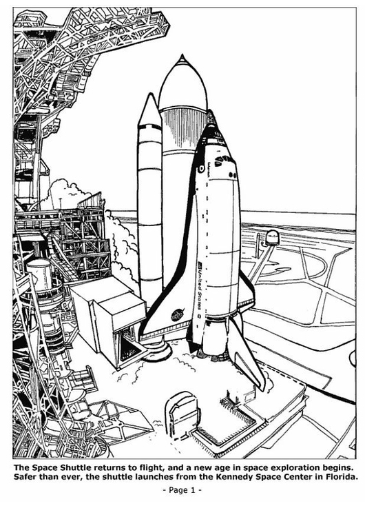 ぬりえページ: 宇宙船 (交通機関) #140308 - 無料の印刷可能なぬりえページ