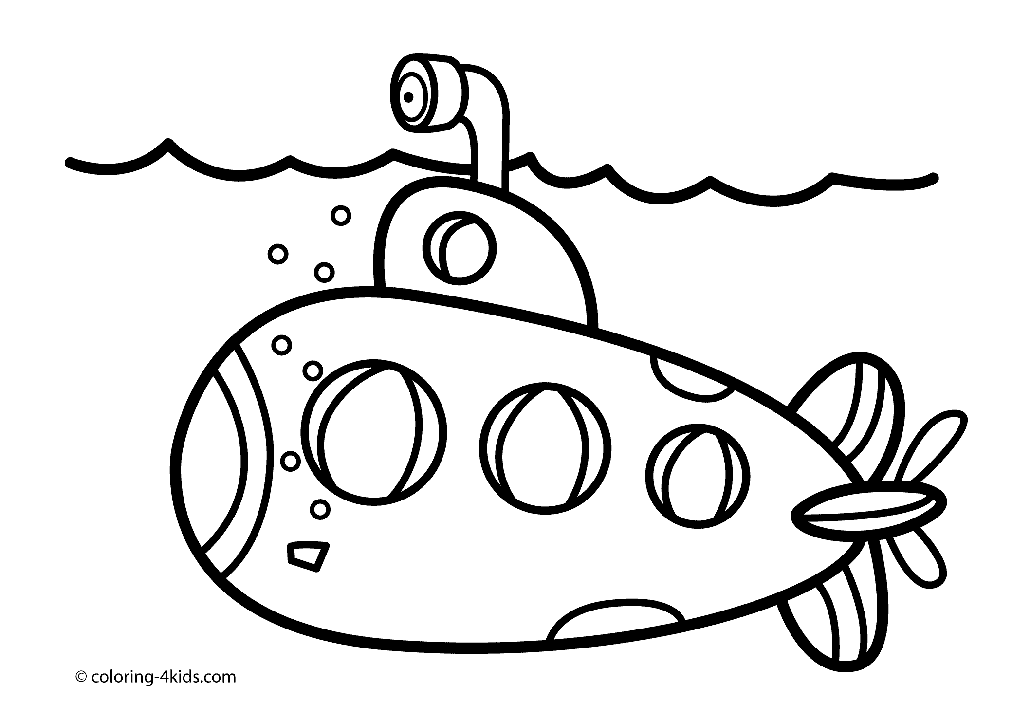 ぬりえページ: 潜水艦 (交通機関) #137695 - 無料の印刷可能なぬりえページ