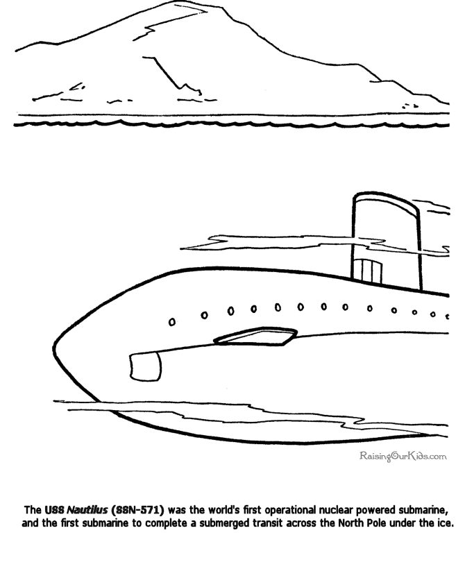ぬりえページ: 潜水艦 (交通機関) #137706 - 無料の印刷可能なぬりえページ