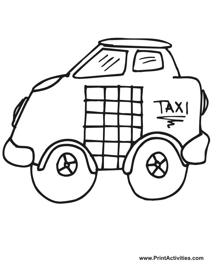 ぬりえページ: タクシー (交通機関) #137198 - 無料の印刷可能なぬりえページ