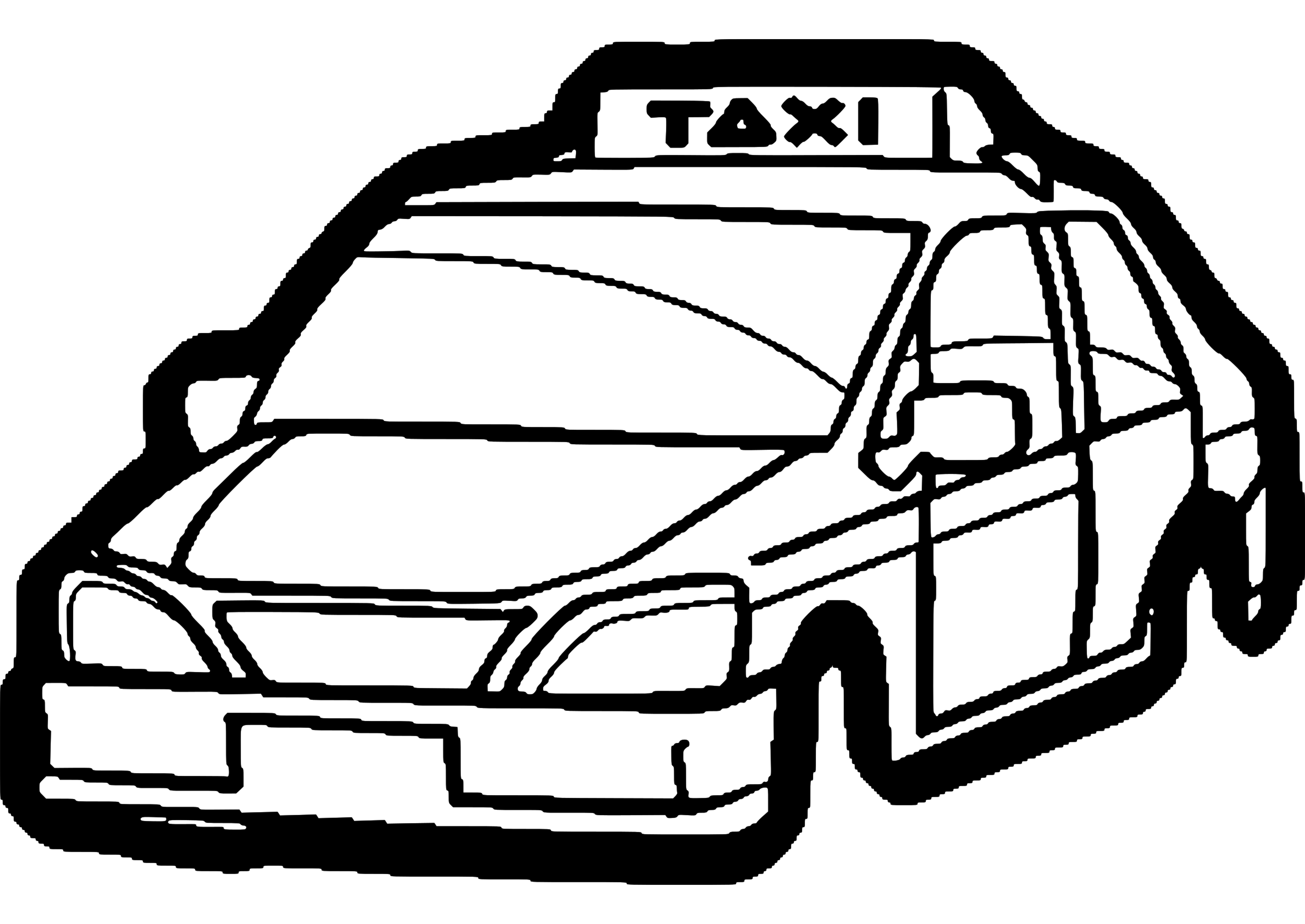 ぬりえページ: タクシー (交通機関) #137221 - 無料の印刷可能なぬりえページ