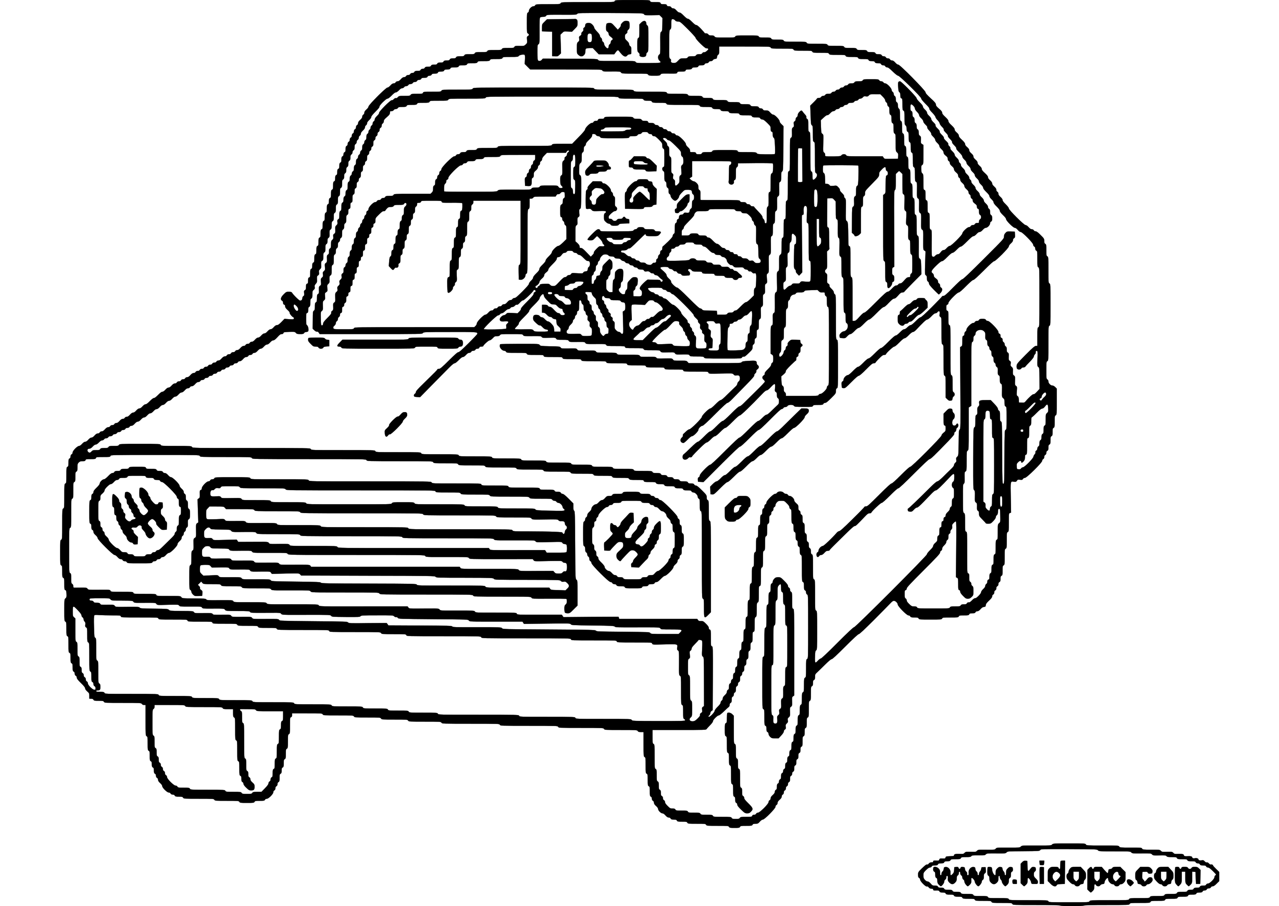 ぬりえページ: タクシー (交通機関) #137230 - 無料の印刷可能なぬりえページ