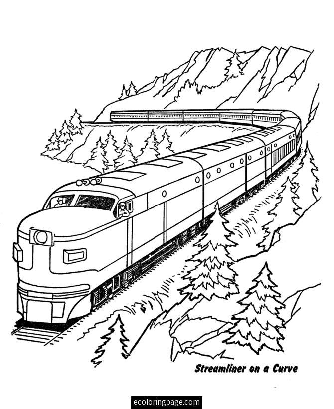 ぬりえページ: 電車・機関車 (交通機関) #135052 - 無料の印刷可能なぬりえページ