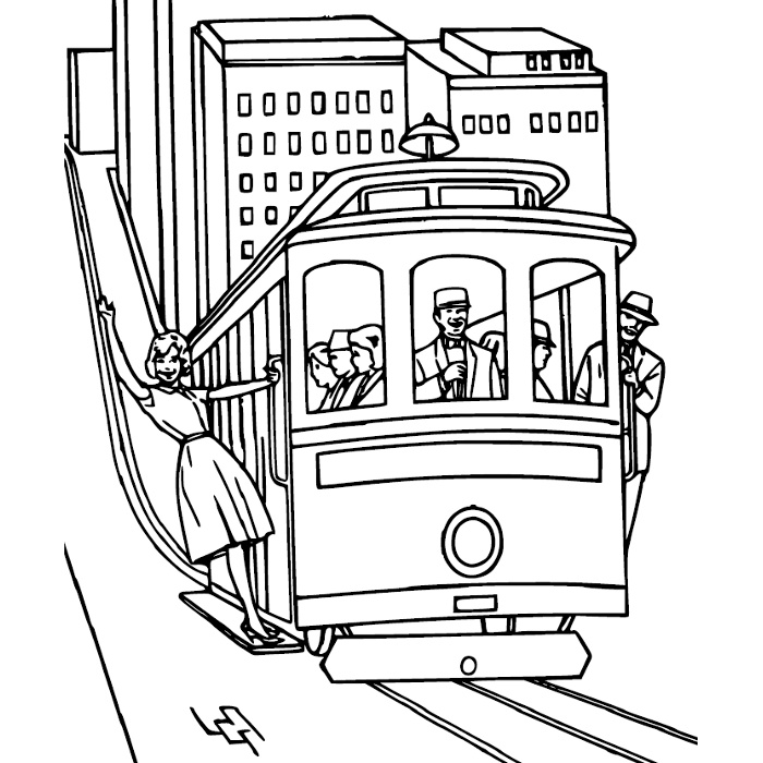 ぬりえページ: 電車・機関車 (交通機関) #135091 - 無料の印刷可能なぬりえページ