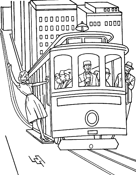 ぬりえページ: 電車・機関車 (交通機関) #135153 - 無料の印刷可能なぬりえページ