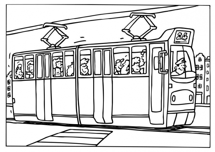 ぬりえページ: トラム (交通機関) #145407 - 無料の印刷可能なぬりえページ