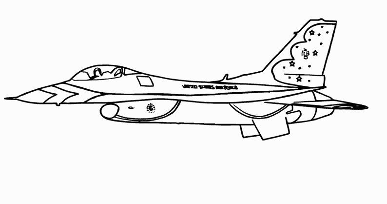 ぬりえページ: 軍用機 (交通機関) #141052 - 無料の印刷可能なぬりえページ