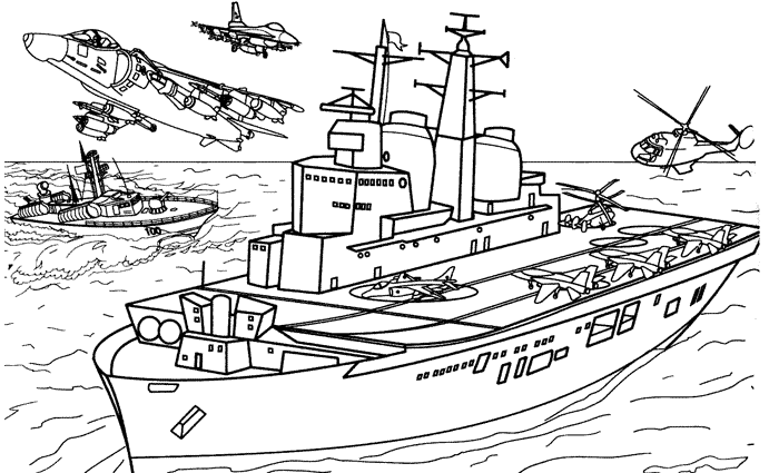 ぬりえページ: 軍艦 (交通機関) #138466 - 無料の印刷可能なぬりえページ