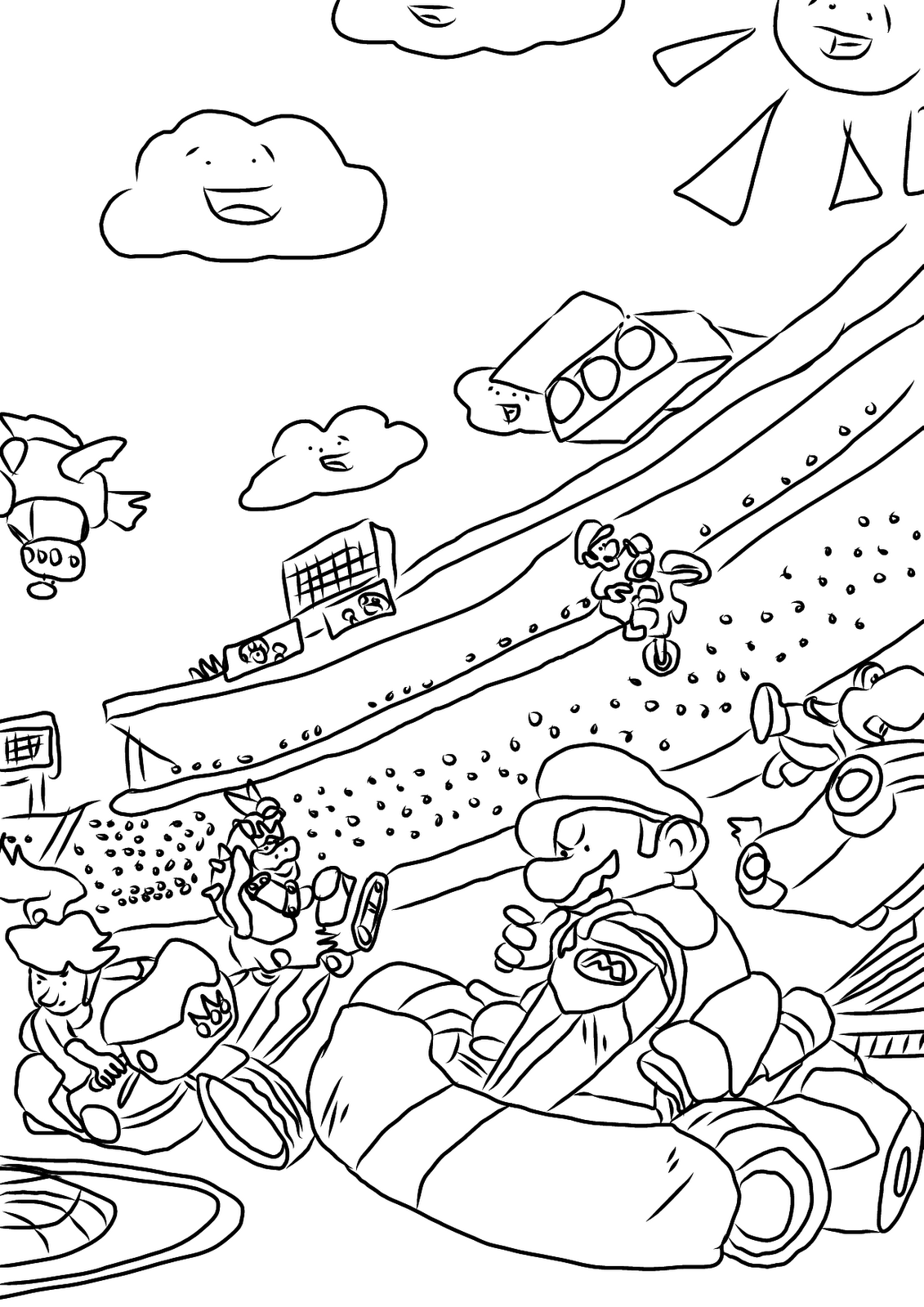 ぬりえページ: マリオカート (ビデオゲーム) #154436 - 無料の印刷可能なぬりえページ