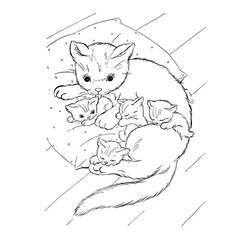 ぬりえページ: 猫 (動物) #1805 - 無料の印刷可能なぬりえページ