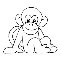 ぬりえ: チンパンジー - 無料の印刷可能なぬりえページ
