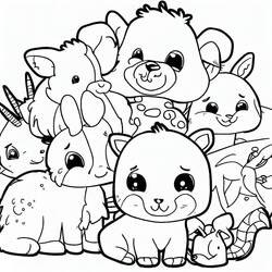 ぬりえ: かわいい動物 - 無料の印刷可能なぬりえページ