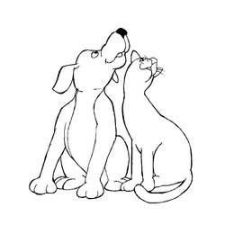 ぬりえ: 犬と猫 - 無料の印刷可能なぬりえページ
