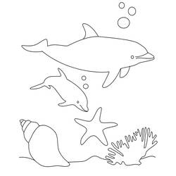 ぬりえページ: イルカ (動物) #5106 - 無料の印刷可能なぬりえページ