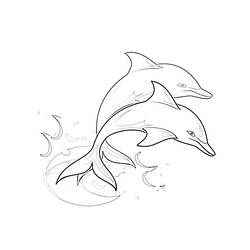 ぬりえページ: イルカ (動物) #5113 - 無料の印刷可能なぬりえページ
