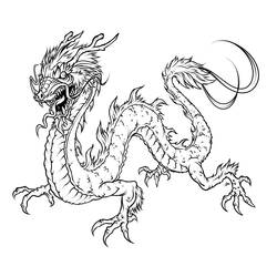ぬりえページ: ドラゴン (動物) #5698 - 無料の印刷可能なぬりえページ