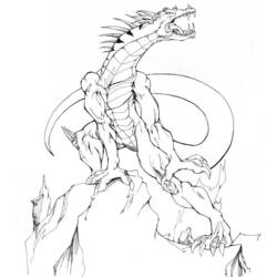 ぬりえページ: ドラゴン (動物) #5792 - 無料の印刷可能なぬりえページ