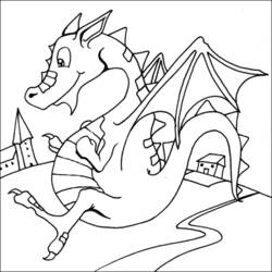 ぬりえページ: ドラゴン (動物) #5804 - 無料の印刷可能なぬりえページ