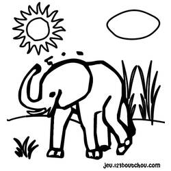 ぬりえページ: 象 (動物) #6448 - 無料の印刷可能なぬりえページ