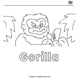 ぬりえページ: ゴリラ (動物) #7554 - 無料の印刷可能なぬりえページ