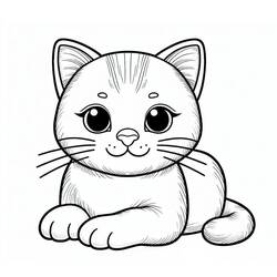 ぬりえ: かわいい猫 - 無料の印刷可能なぬりえページ