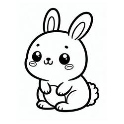 ぬりえ: かわいいウサギ - 無料の印刷可能なぬりえページ